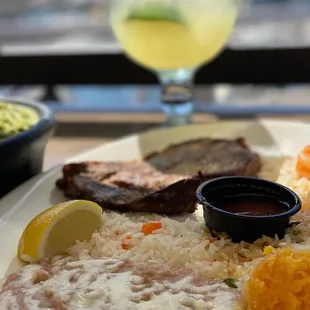 a plate of mexican food