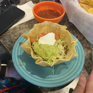 Taco salad with beef