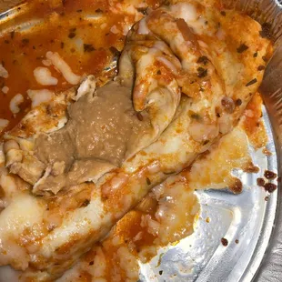 Inside bean burrito
