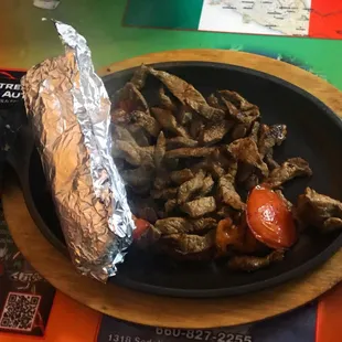 Beef fajitas - lunch portion