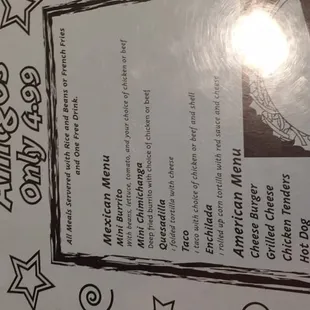 Kids' Menu