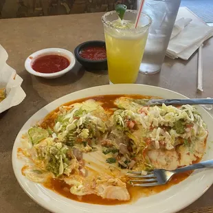 I meant to take a picture before eating!!! But this is the smothered veggie burrito.