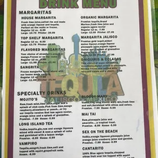 drink menu