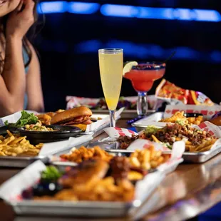 burgers, nachos, queso and more