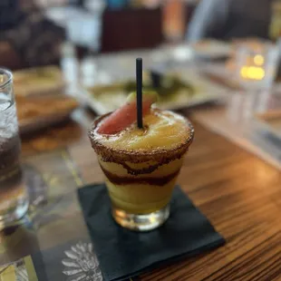 a shot of a margarita