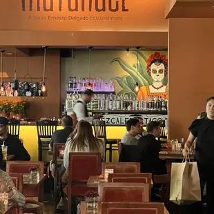 the interior of a mexican restaurant