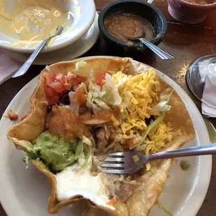 Taco salad with beans instead of meat for vegetarians