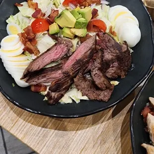 two plates of food on a table