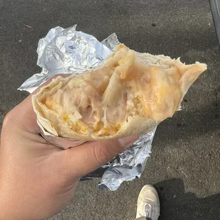 Bean and cheese burrito