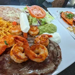 Carne asada con camarones and quesabirrias. Fantastico!