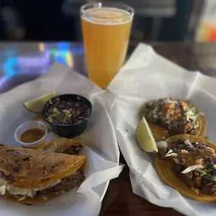 Birria taco and al pastor taco's