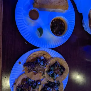 two plates of mexican food