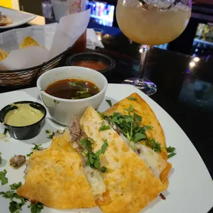 Quesabirria Tacos (Birria Quesadillas) -- so flavorful &amp; delicious! Definitely a shareable portion, just take turns dipping in the broth :)