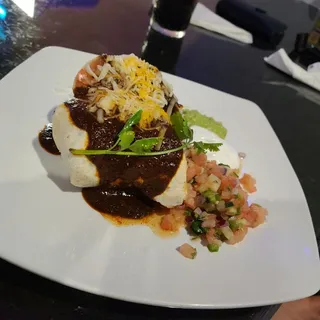 Mole fiesta burrito