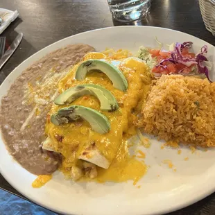 Seafood Enchiladas had a generous amount of seafood! Tasty!