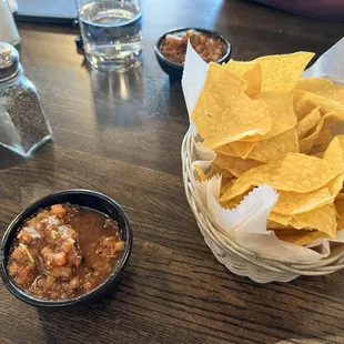Salsa and chips. Yum.