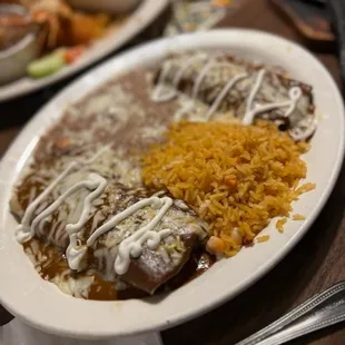 Shrimp Mole Enchiladas