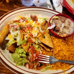Taquitos and Tacos Dorados plates