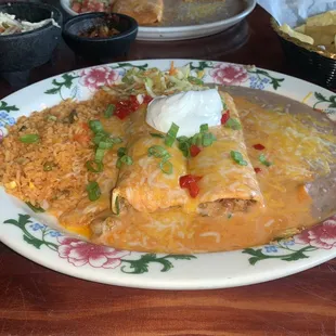 Seafood enchiladas (lunch order)