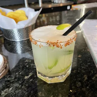 Freshly made jalapeños margarita