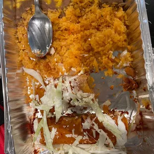 it&apos;s a red sauce enchilada