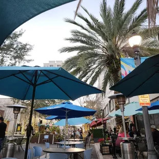 tables and umbrellas