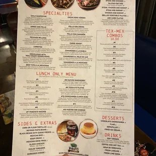 New menu Jan 2020
