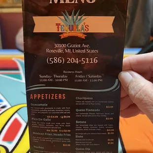 menu