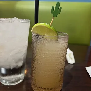 two cocktails on a table
