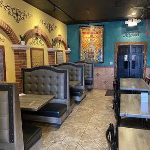 the interior of a mexican restaurant