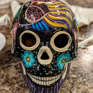 a colorful skull