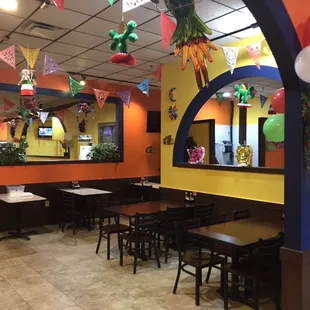 the inside of a mexican restaurant