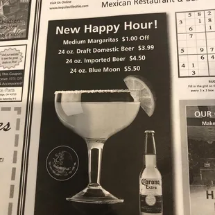 Happy hour specials