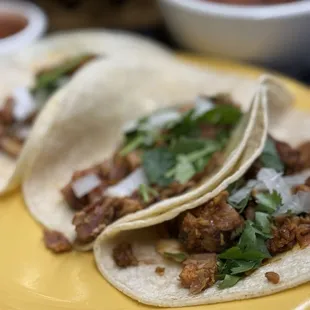 Al pastor tacos; wouldn't order it again!