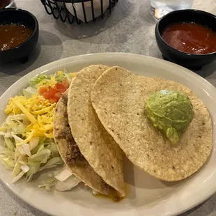 Crispy taco and guac tostada