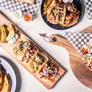 a variety of taqueria dishes