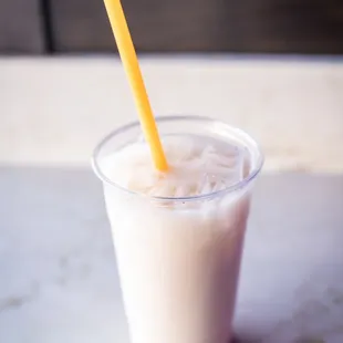 a smooth drink with a straw