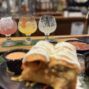 Margarita Flight!! And delicious food!
