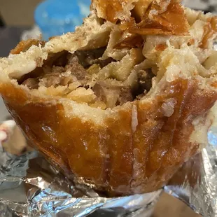 the inside of a pastry