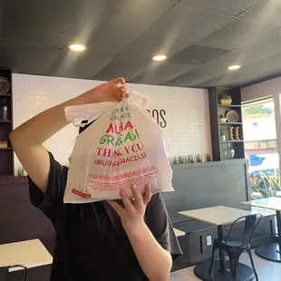 my friend with her food