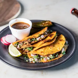 a plate of mexican food
