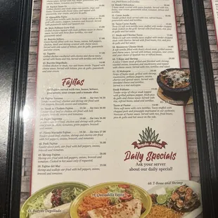 a menu for a mexican restaurant