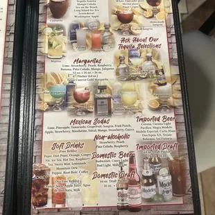 Menu at Tequila Jalisco