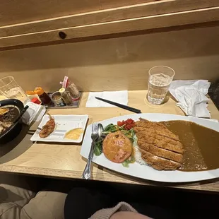 Ramen and chicken katsu curry