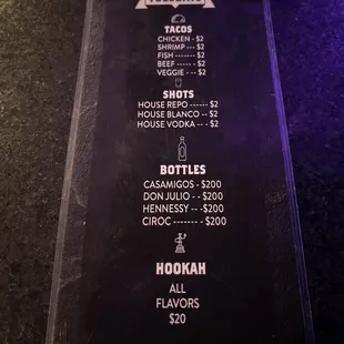 the menu