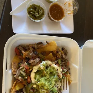 Carne Asada Nachos to go