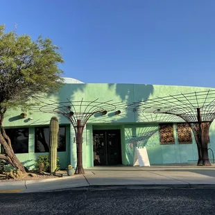 the front of the building