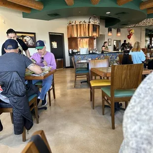 a group of people eating