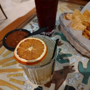 margaritas, chips and salsa
