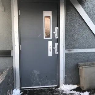 a door with a window in it